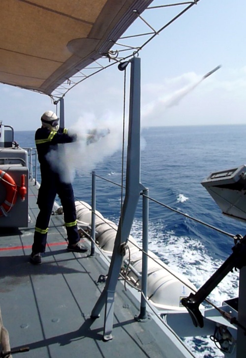 Lancement de la cible pour le tir artillerie