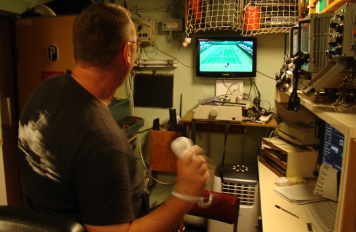 Partie de tennis sur Wii en attendant la vac